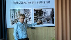 Volvo Trucks President Roger Alm discusses the transportation industry's transformation to green power technologies at World of Volvo in April 2024. Volvo Trucks President Roger Alm discusses the transportation industry's transformation to green power technologies at World of Volvo in April 2024.