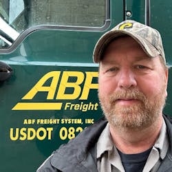 Sims drives for ABF Freight out of Fort Smith, Arkansas. Sims drives for ABF Freight out of Fort Smith, Arkansas.