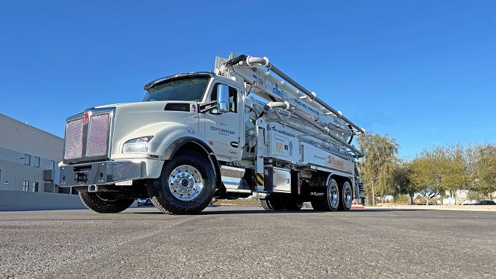 The Kenworth T880 concrete pump truck was purchased for $505,000 by Esh&rsquo;s Masonry in Paradise, Pennsylvania.