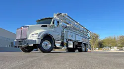 The Kenworth T880 concrete pump truck was purchased for $505,000 by Esh’s Masonry in Paradise, Pennsylvania.