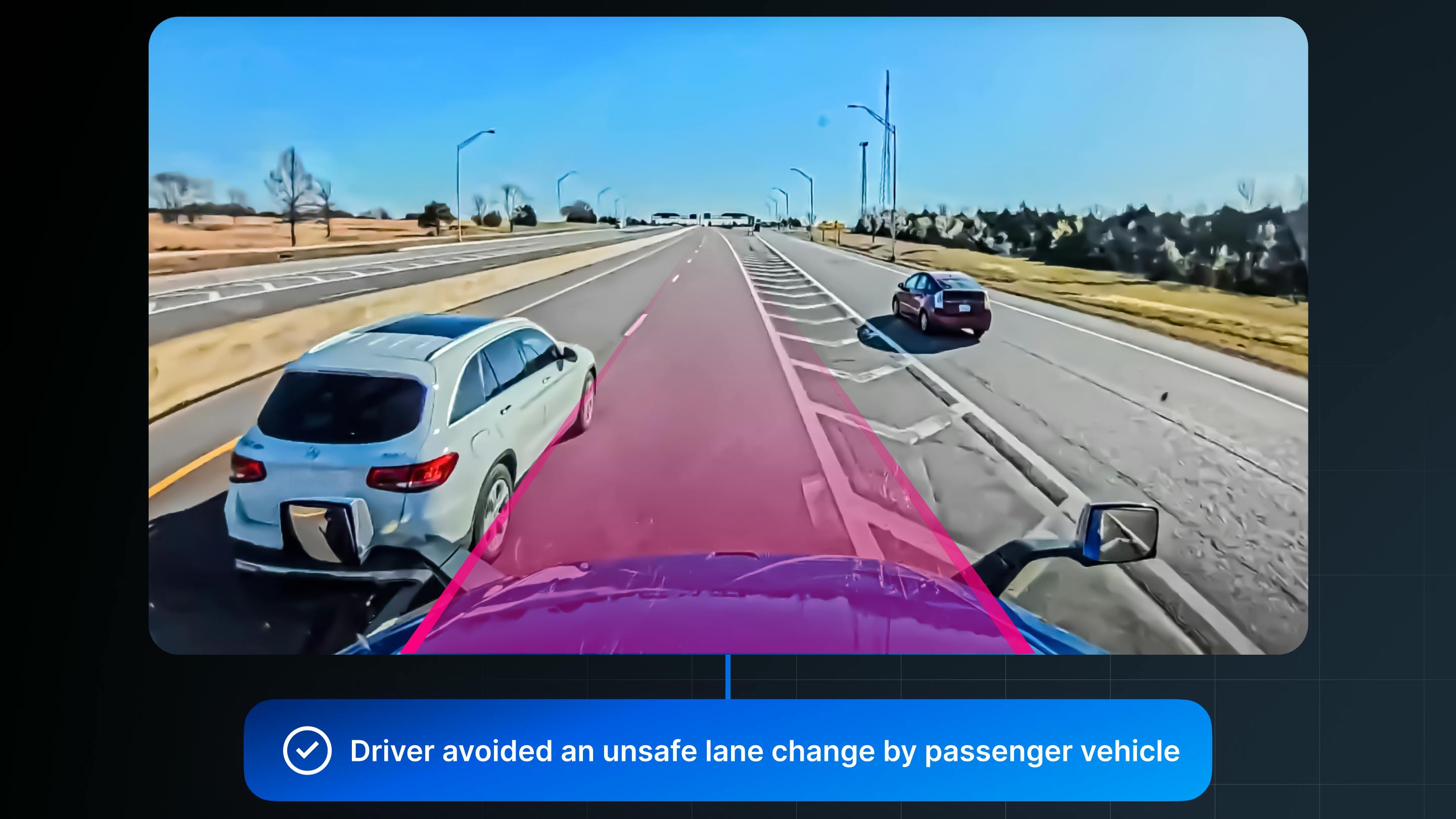Dashcam AI detects unsafe vehicle