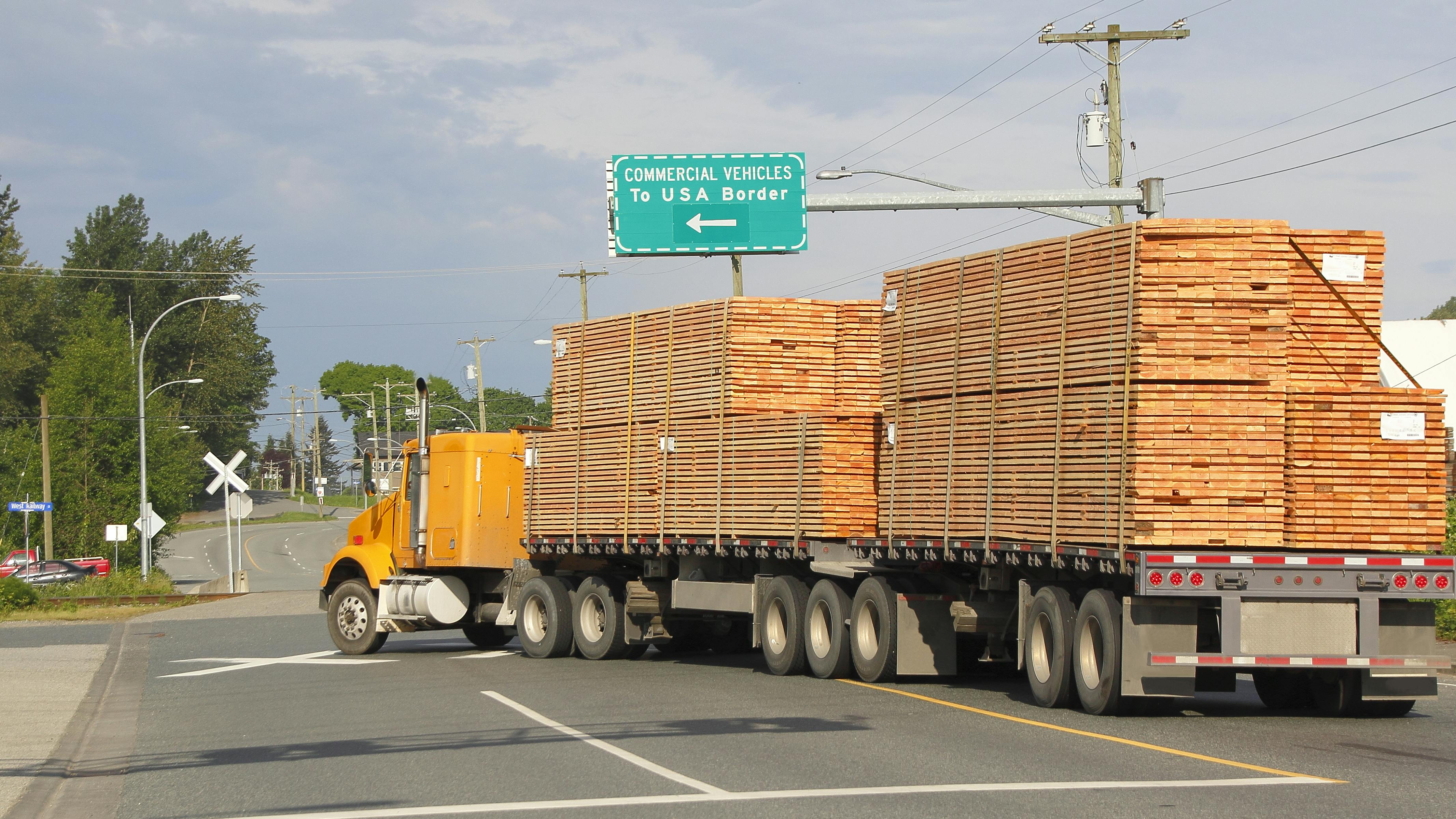 truck hauls canadian import