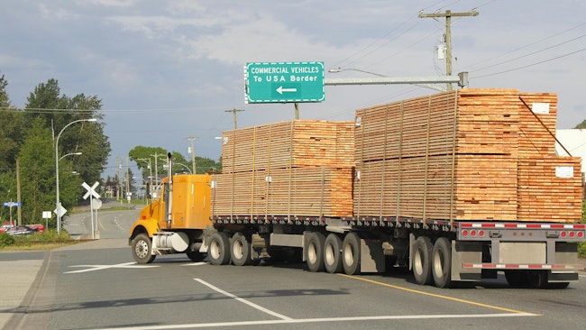 truck hauls canadian import