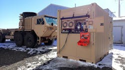 DDT-engineered Tricon refrigeration prototype in military testing. DDT-engineered Tricon refrigeration prototype in military testing.