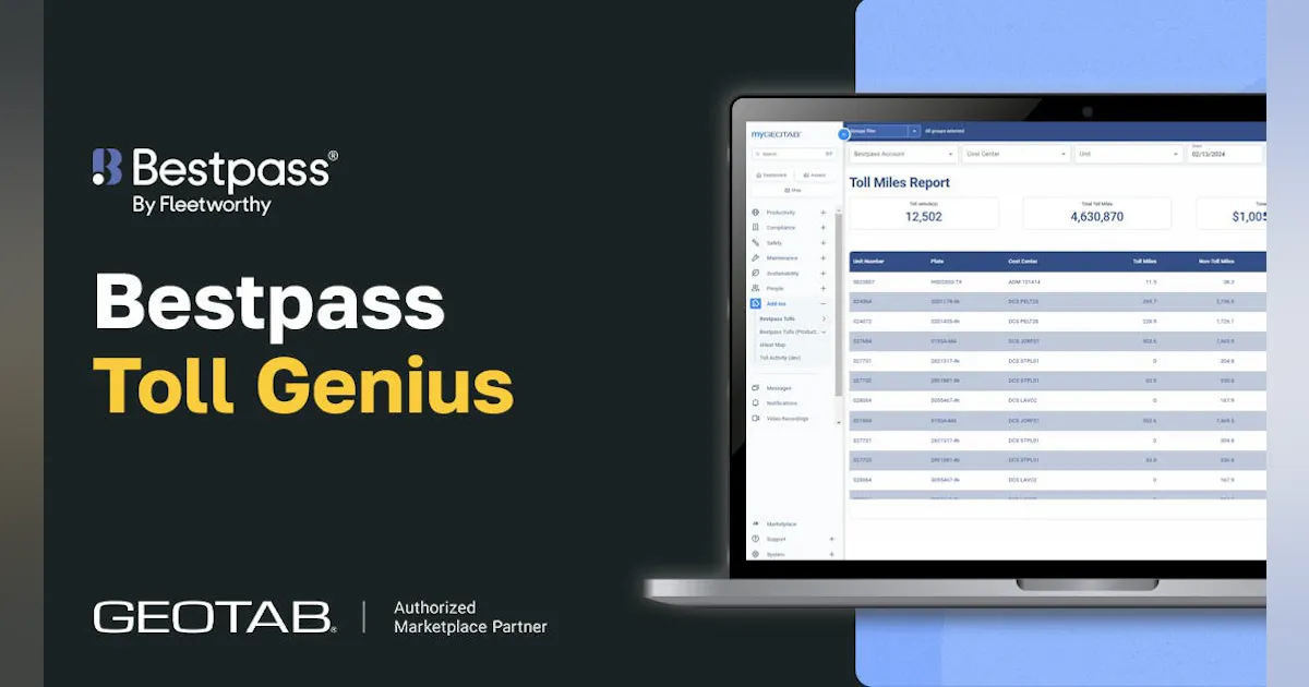 Good Pass Bestpass' new Toll Genius integration in Geotab to optimize toll ...