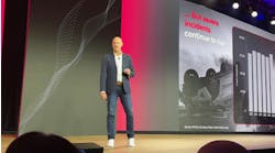 Francois Theron, deputy CEO of Vitality Drive International, addresses the crowd at Geotab Connect 2025 in Orlando, Florida. Francois Theron, deputy CEO of Vitality Drive International, addresses the crowd at Geotab Connect 2025 in Orlando, Florida.