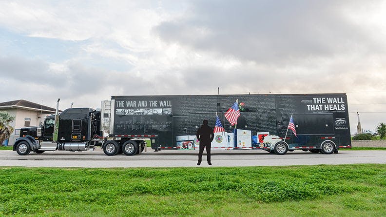 The trucking industry plays a vital role in delivering The Wall That Heals, a traveling replica of the Vietnam Veterans Memorial, each year for the Vietnam Veterans Memorial Fund.