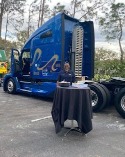 Local Tampa associate, Michael Z., and Werner professional driver, Road Captain and Million Miler, Chevy, represented Werner and shared their passion for trucking. Local Tampa associate, Michael Z., and Werner professional driver, Road Captain and Million Miler, Chevy, represented Werner and shared their passion for trucking.