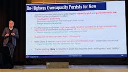 Kenny Vieth, president and senior analyst for ACT Research, discusses the freight and commercial vehicle markets during ACT's Market Vitals seminar in Columbus, Indiana, on February 20, 2025. Kenny Vieth, president and senior analyst for ACT Research, discusses the freight and commercial vehicle markets during ACT's Market Vitals seminar in Columbus, Indiana, on February 20, 2025.