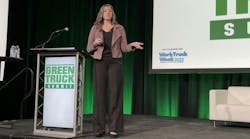 Ford's Chief Futurist Jen Brace address the audience at NTEA's Green Truck Summit in Indianapolis. Ford's Chief Futurist Jen Brace address the audience at NTEA's Green Truck Summit in Indianapolis.