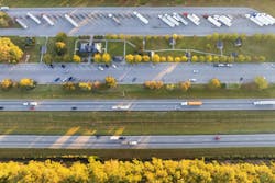 Many rest areas and travel plazas along interstates offer parking areas for semi truck drivers to rest. Many rest areas and travel plazas along interstates offer parking areas for semi truck drivers to rest.