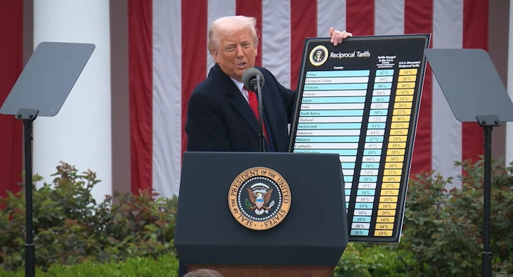 Trump shows tariff chart