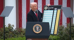 Trump shows tariff chart Trump shows tariff chart