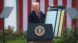 Trump shows tariff chart Trump shows tariff chart