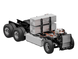 Paccar's new ePowertrain comes in various configurations with up to five batteries, including this one that offers 625 kWh of power and up to 250 miles on a full charge. Paccar's new ePowertrain comes in various configurations with up to five batteries, including this one that offers 625 kWh of power and up to 250 miles on a full charge.