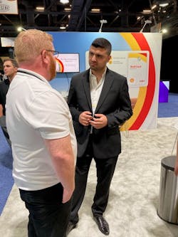 Mohamad Kabbani, head of Shell Fleet Solutions U.S., discusses the new Shell Card in the company's booth at NAFA. Mohamad Kabbani, head of Shell Fleet Solutions U.S., discusses the new Shell Card in the company's booth at NAFA.