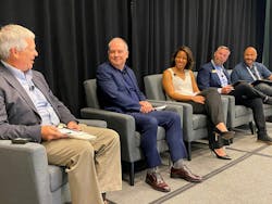 The NAFA I&E panel on grid readiness included, from left, moderator Mike Rowand, EPRI; Peter Nogalo, Holman; Chanel Parson, Southern California Edison; Bradley Northup, City of Carlsbad; and Bryan Zulberti, Duke Energy. The NAFA I&E panel on grid readiness included, from left, moderator Mike Rowand, EPRI; Peter Nogalo, Holman; Chanel Parson, Southern California Edison; Bradley Northup, City of Carlsbad; and Bryan Zulberti, Duke Energy.