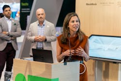 Greenlane COO Tannaz Banisadre speaks during a 2025 ACT Expo media presentation, while CTO Raj Jhaveri, left, and CEO Patrick Macdonald-King look on. Greenlane COO Tannaz Banisadre speaks during a 2025 ACT Expo media presentation, while CTO Raj Jhaveri, left, and CEO Patrick Macdonald-King look on.