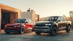 Two electric pickup trucks charge in a home driveway. Siemens' Depot360 Home Charging Reimbursement can help fleets properly reimburse their drivers for EV charging at home. Two electric pickup trucks charge in a home driveway. Siemens' Depot360 Home Charging Reimbursement can help fleets properly reimburse their drivers for EV charging at home.