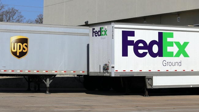 FedEx and UPS trailers