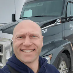 Tkachuk drives for Trimac Transportation out of Calgary, Alberta, Canada. Tkachuk drives for Trimac Transportation out of Calgary, Alberta, Canada.