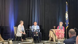 Jill Maschmeier puts on a colorful display of what not to do after a trucking accident while Tracy Rushing and Raul Soria provide critiques. Jill Maschmeier puts on a colorful display of what not to do after a trucking accident while Tracy Rushing and Raul Soria provide critiques.