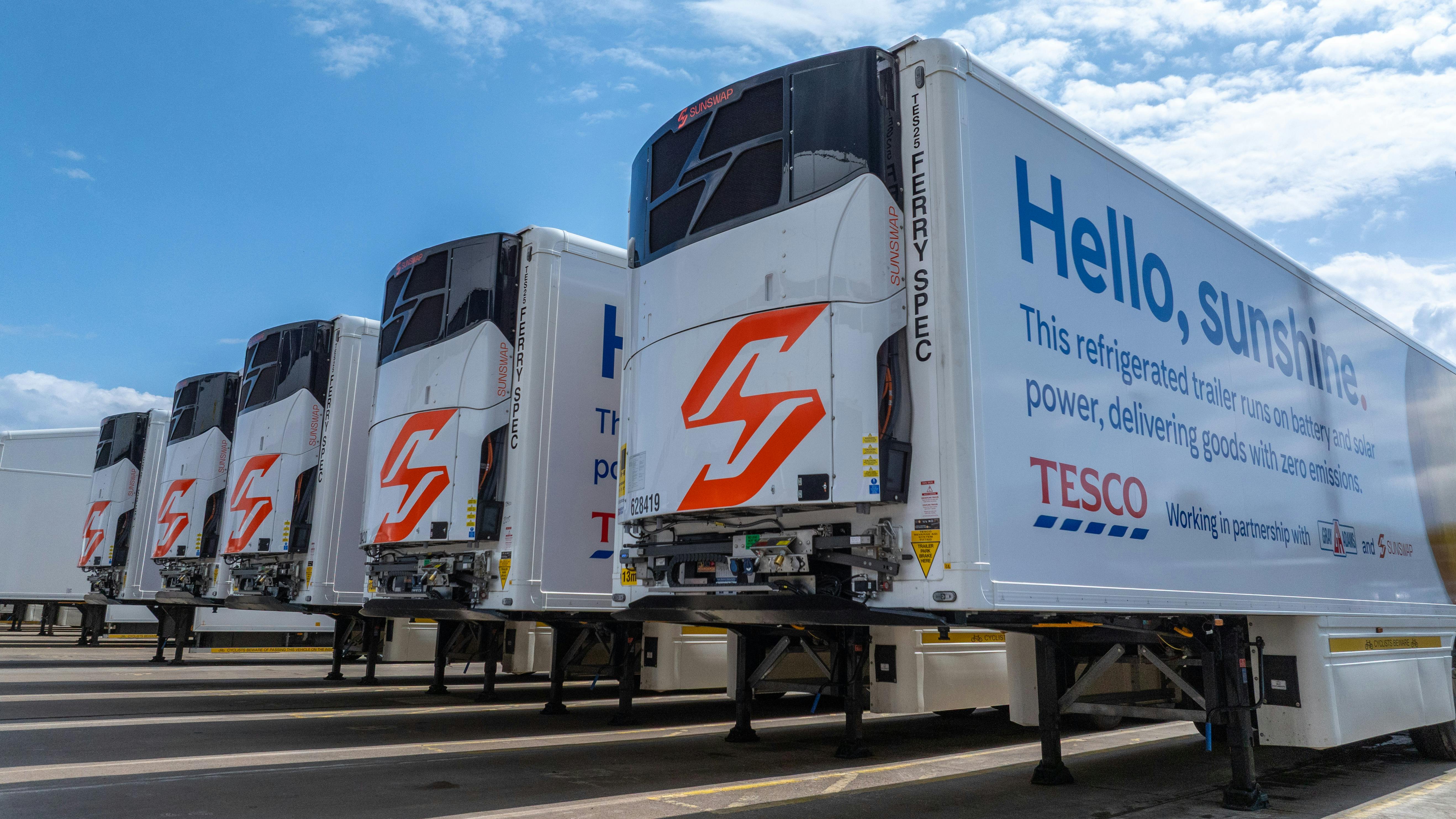 English food retailer Tesco recently deployed five Sunswap Endurance electric transport refrigeration units.