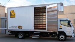 Treefort Entertainment added a Rizon e18L electric box truck to its fleet, where it is used to deliver camera support and rigging equipment to productions across Los Angeles. Treefort Entertainment added a Rizon e18L electric box truck to its fleet, where it is used to deliver camera support and rigging equipment to productions across Los Angeles.