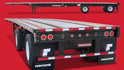 The Impact trailer features an aluminum deck and steel mainbeams with spaced steel crossmembers, achieving a 52,000-pound rating in just four feet while minimizing weight. The Impact trailer features an aluminum deck and steel mainbeams with spaced steel crossmembers, achieving a 52,000-pound rating in just four feet while minimizing weight.