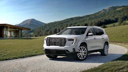 All trims of the 2026 Acadia will feature a standard Rear Camera Mirror, allowing drivers to toggle between a traditional rearview mirror or camera view, which provides a less obstructed view of the vehicle. All trims of the 2026 Acadia will feature a standard Rear Camera Mirror, allowing drivers to toggle between a traditional rearview mirror or camera view, which provides a less obstructed view of the vehicle.