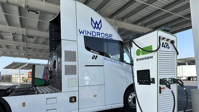 Nevoya Windrose truck at Greenlane charging
