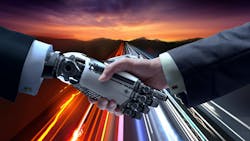 robot handshake concept robot handshake concept