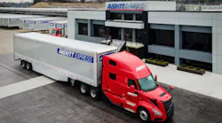 Averitt Express Volvo VNL 860 truck parked in a lot, showcasing fleet expansion and fuel-efficient long-haul trucking equipment.