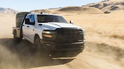 Ram heavy-duty pickup truck affected by NHTSA recall for incorrect brake system warning light that may fail to alert drivers to critical safety issues. Ram heavy-duty pickup truck affected by NHTSA recall for incorrect brake system warning light that may fail to alert drivers to critical safety issues.