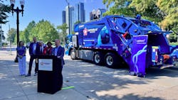 Left to right: Marilynn Gardner, Navy Pier president and CEO; Matt Healy, Republic Services Group area president; Dr. Anthony Marinelli, Respiratory Health Association; Melissa Washington, ComEd SVP; and Brett Rogers, Republic Services Group VP of operation technology. Left to right: Marilynn Gardner, Navy Pier president and CEO; Matt Healy, Republic Services Group area president; Dr. Anthony Marinelli, Respiratory Health Association; Melissa Washington, ComEd SVP; and Brett Rogers, Republic Services Group VP of operation technology.