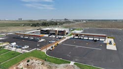 The new location features 59 truck parking spaces, six diesel bays, and a CAT scale while also offering RV hookups and a dog park. The new location features 59 truck parking spaces, six diesel bays, and a CAT scale while also offering RV hookups and a dog park.
