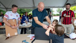 The furniture built at the event will help replenish the nonprofit’s inventory following a warehouse fire in June. The furniture built at the event will help replenish the nonprofit’s inventory following a warehouse fire in June.