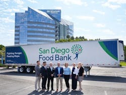 Leadership from Hyundai Translead and the San Diego Food Bank gather in front of a newly donated refrigerated trailer at Hyundai Translead’s headquarters. Leadership from Hyundai Translead and the San Diego Food Bank gather in front of a newly donated refrigerated trailer at Hyundai Translead’s headquarters.