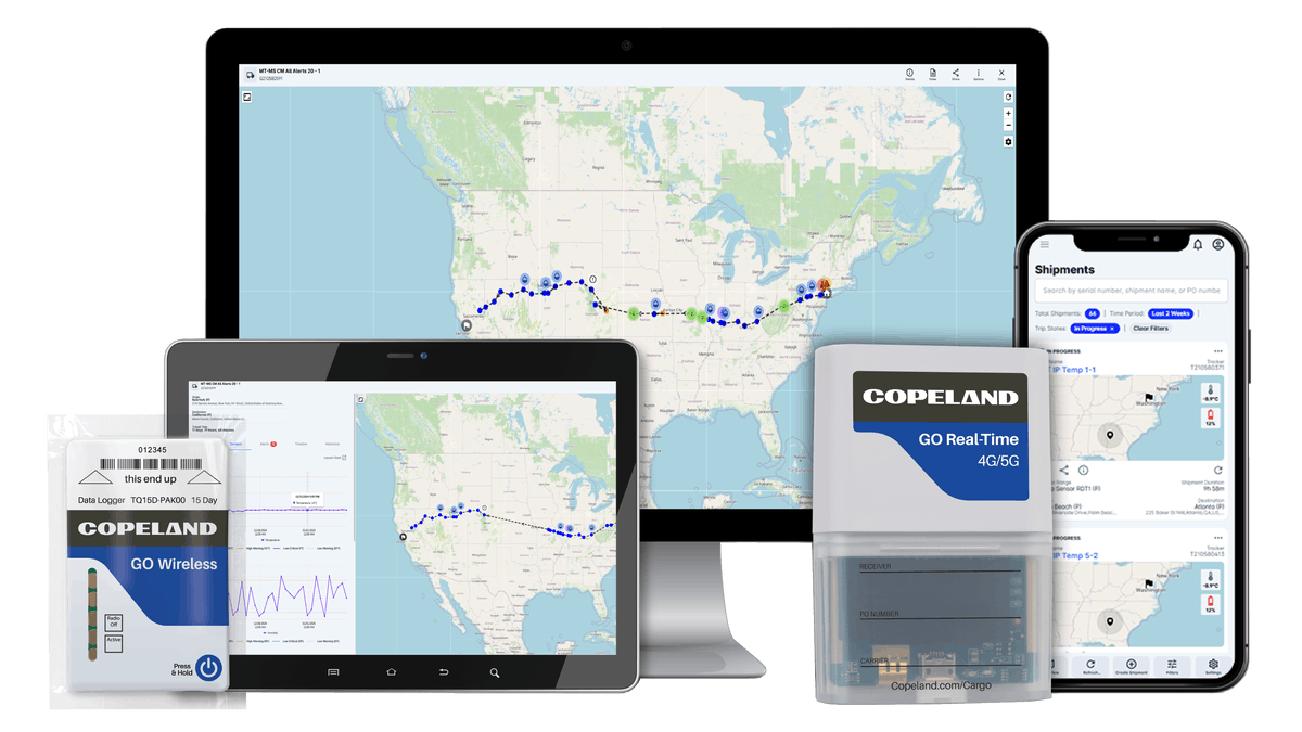 Copeland advocates for the long-term benefits of loggers and trackers: They provide the data analytics to track compliance, establish logistics and carrier accountability, assess trends, simplify and streamline the receipt process, save labor hours and reduce overall labor spend, and take prescriptive action.