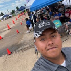 Patterson drives for Melton Truck Lines out of Tulsa, Oklahoma. Patterson drives for Melton Truck Lines out of Tulsa, Oklahoma.