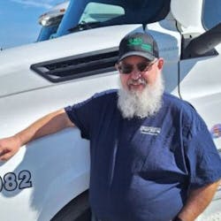 Owen Lewis is a truck driver for Sharp Transportation. Owen Lewis is a truck driver for Sharp Transportation.