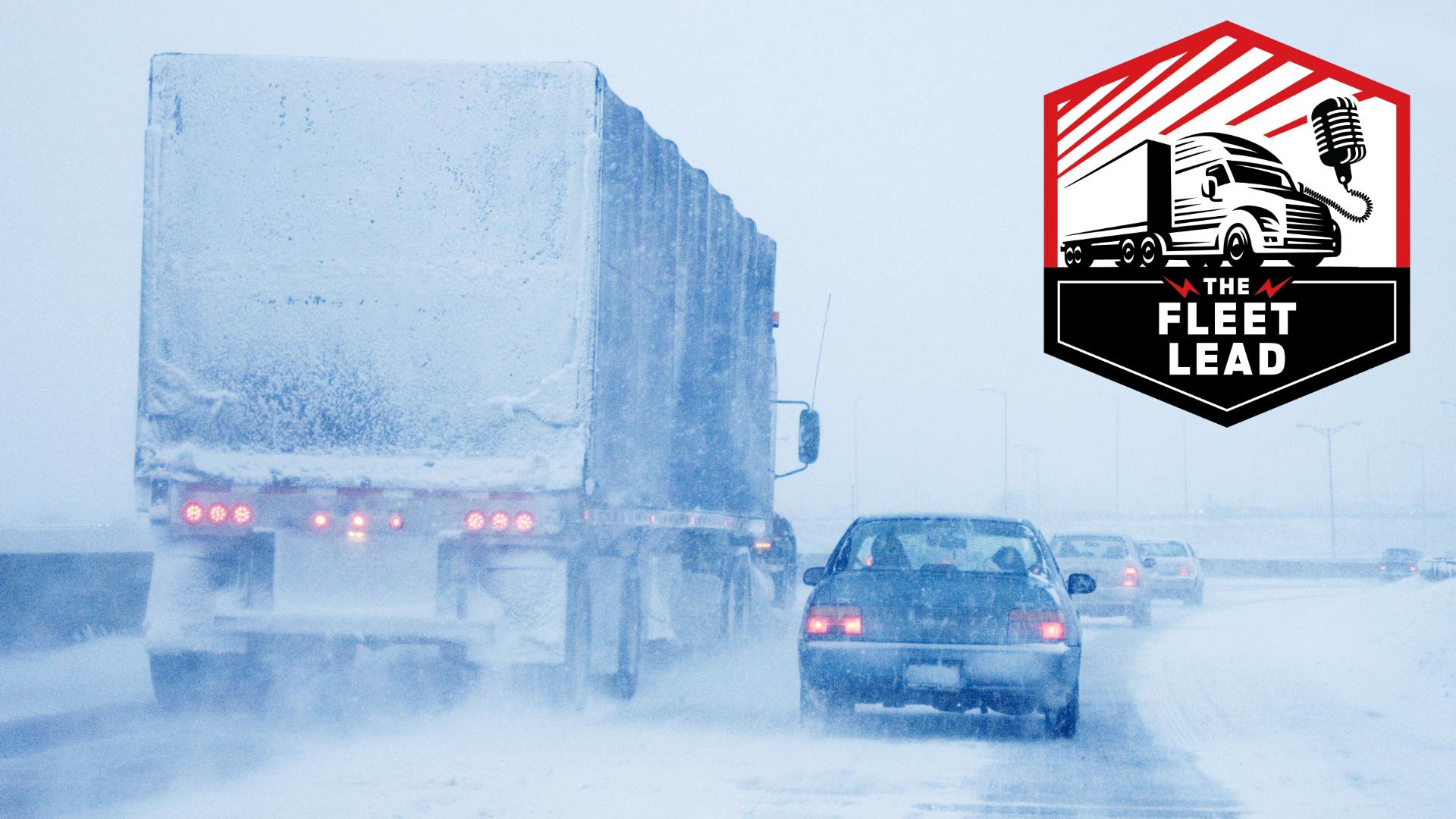 truck in dangerous snowy conditions