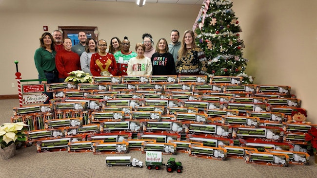 Buckeye Risk Services donates toy trucks to Akron Children's Hospital