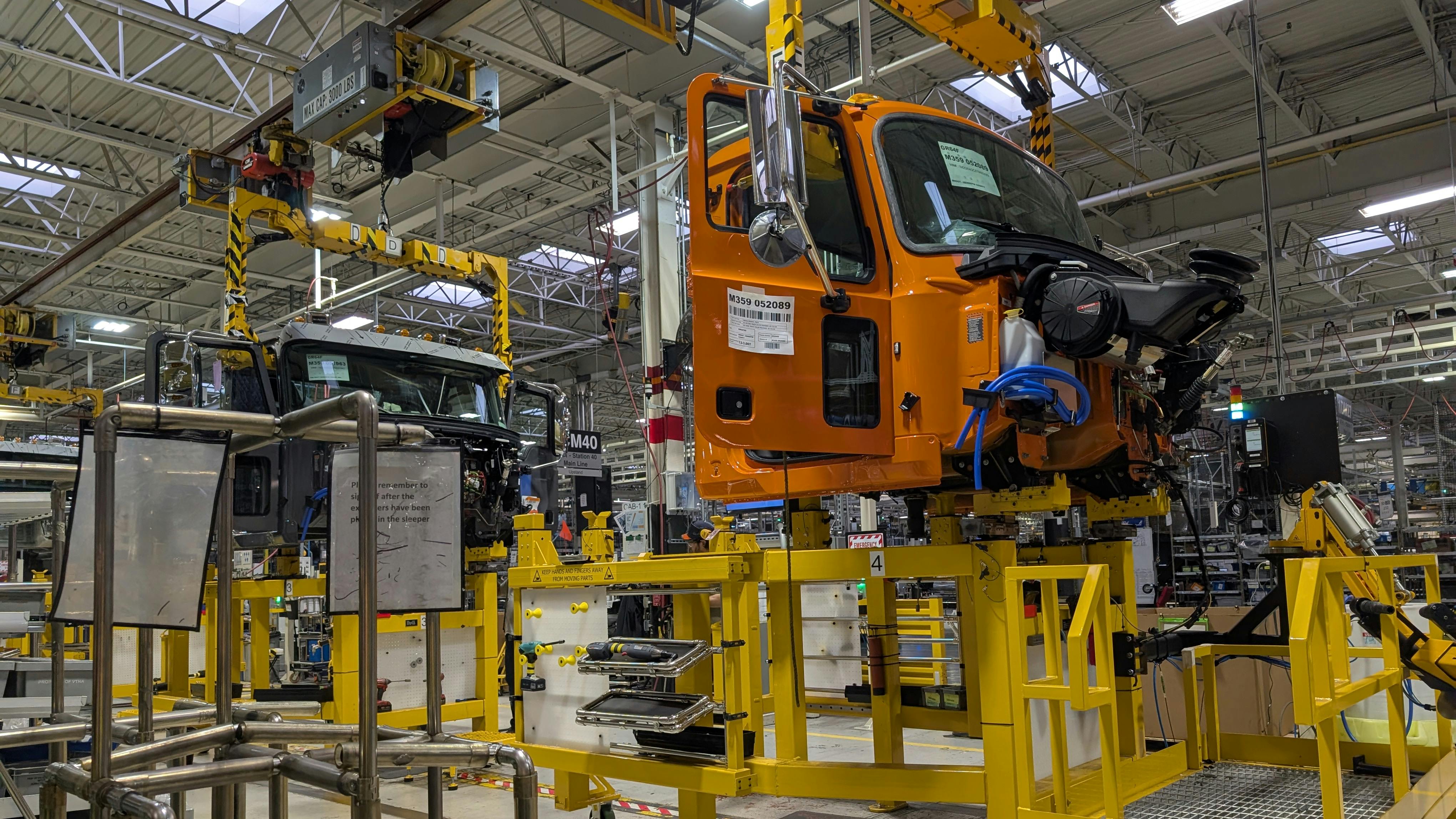Equipment on an assembly line at Mack Trucks Lehigh Valley Operations in Pennsylvania in 2025.