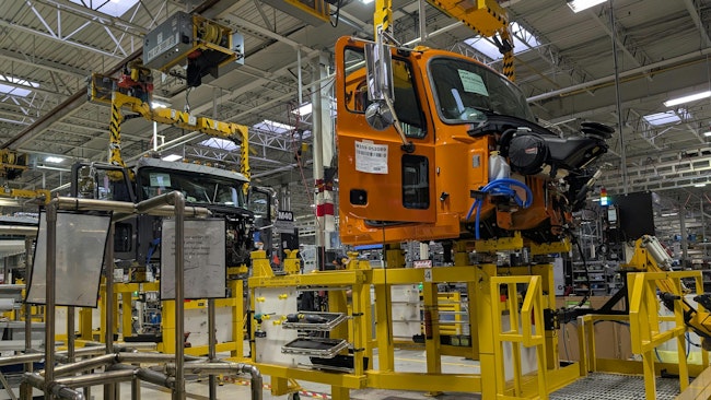 Equipment on an assembly line at Mack Trucks Lehigh Valley Operations in Pennsylvania in 2025.