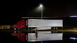truck in a parking lot alone truck in a parking lot alone