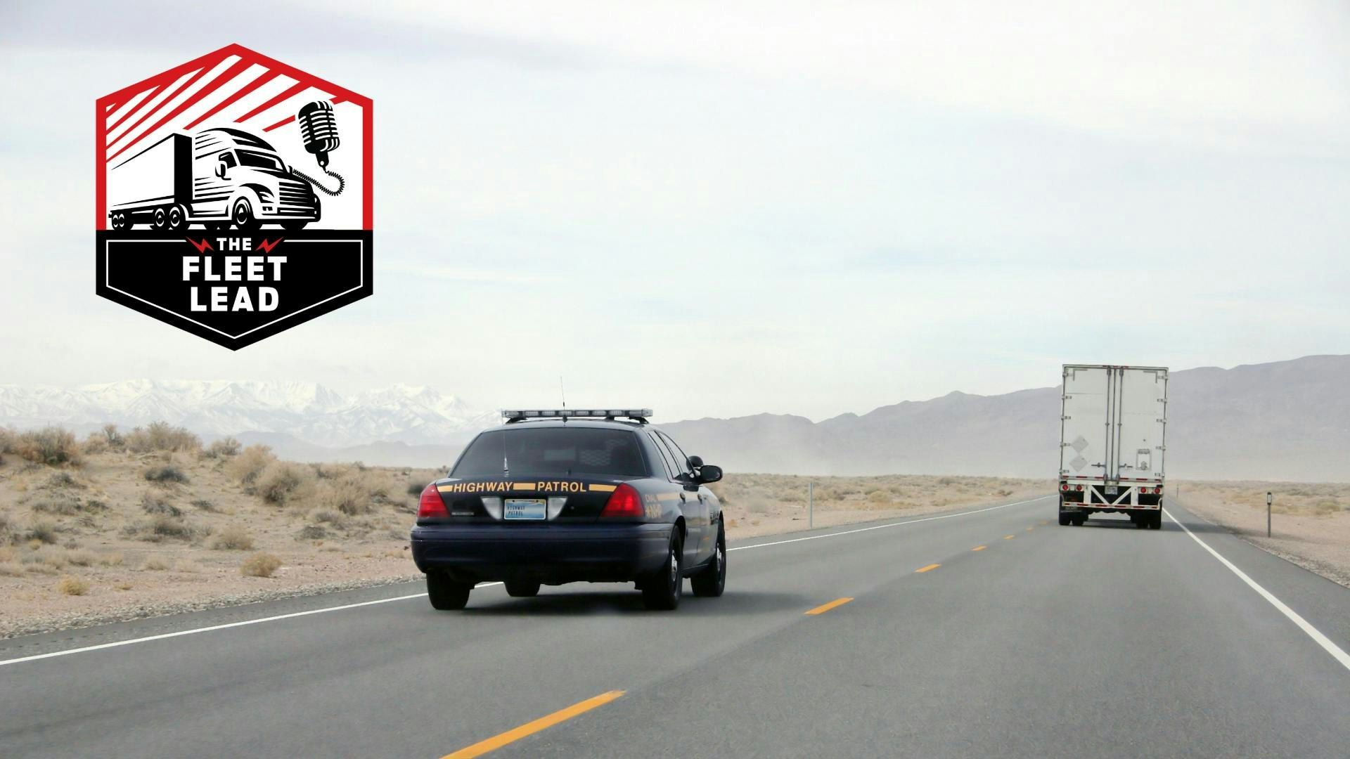 highway patrol behind truck