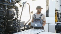 mechanic with computer mechanic with computer