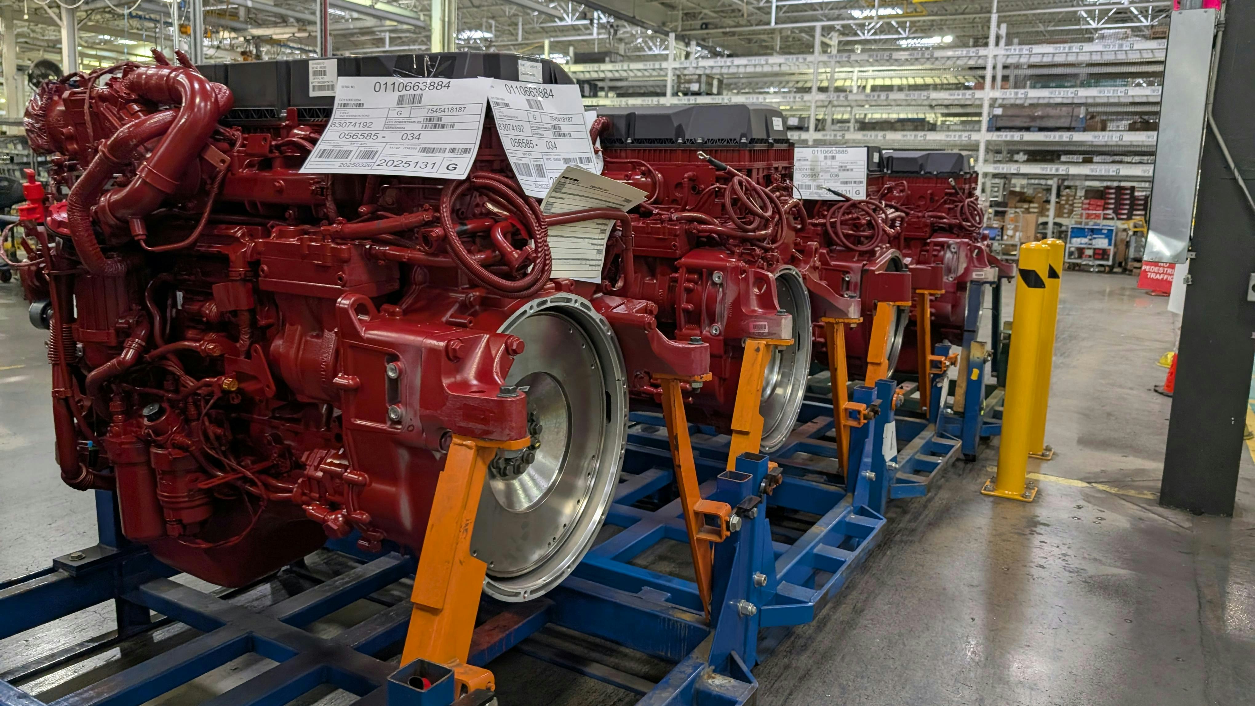 Equipment awaits installation on the line at a Mack Trucks production facility. Class 8 orders topped 30,000 units for the second straight month in January, following more than a year mired in mostly below-average order boards.