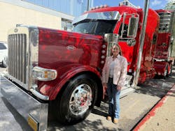 Ingrid Brown with her Peterbilt truck Ingrid Brown with her Peterbilt truck
